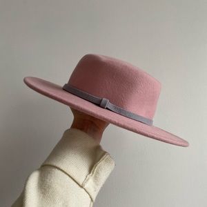Dusty Rose Pink Bowler Hat 100% wool NEW